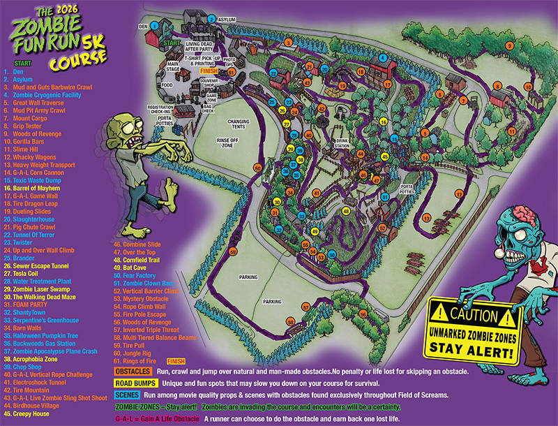 Zombie Fun Run Course Map